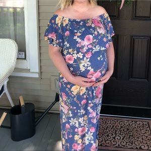 Pinkblush floral maternity maxi dress